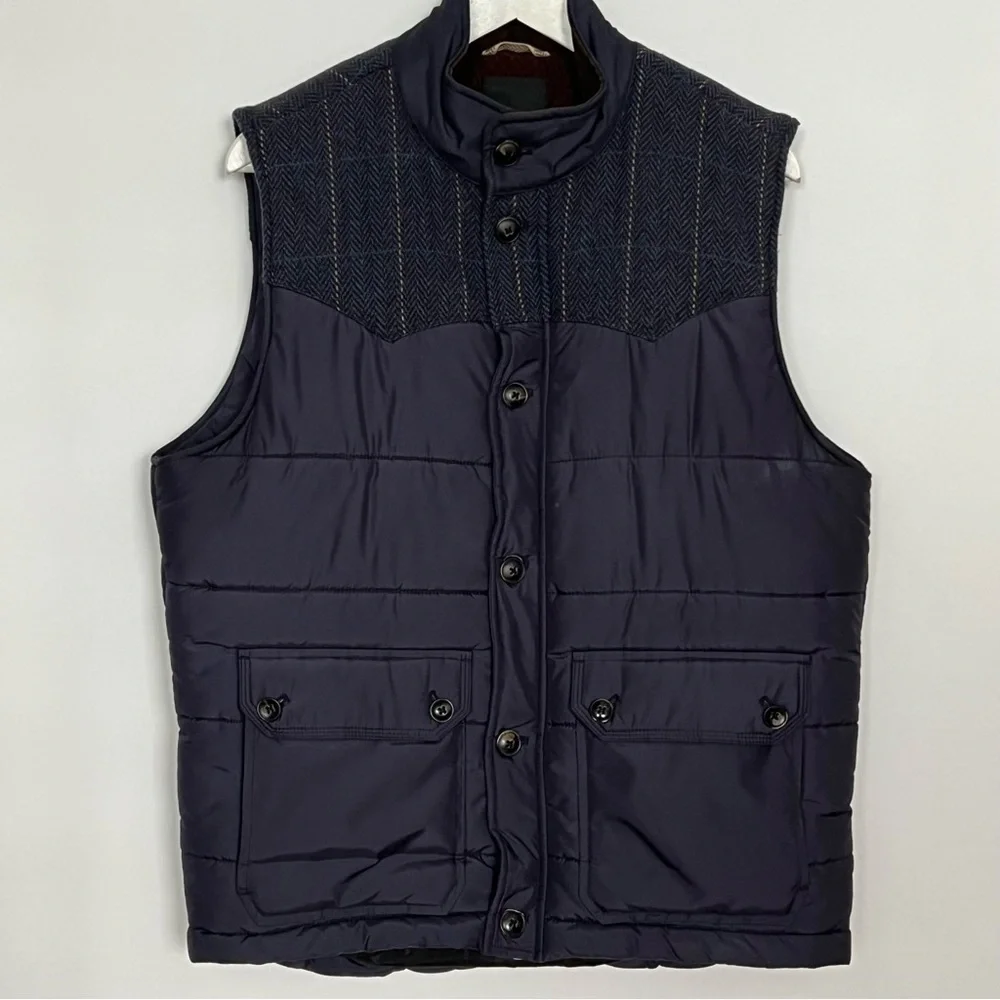 Ted Baker London Quilted Puffer Vest Gilet Men’s Large Navy Blue